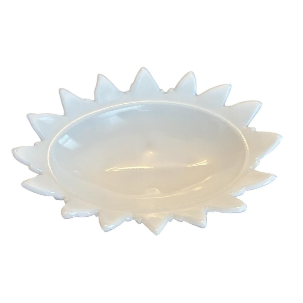 Vintage Westmoreland Milk Glass Soap Trinket Dish Floral White Cottagecore
